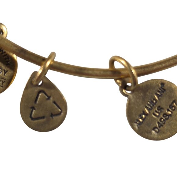 Alex & Ani Gold-Tone Charm Bangle Bracelet Charms Regeneration Eternity Faith - Picture 4 of 7